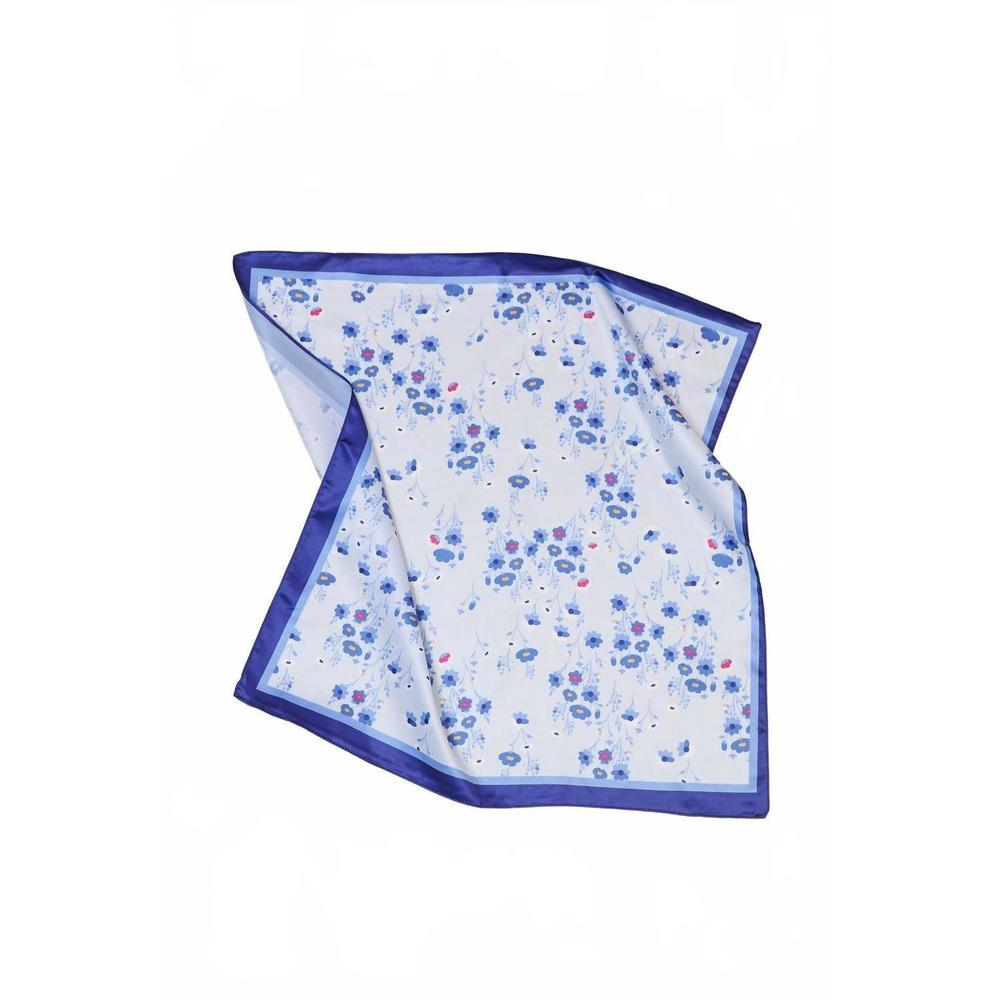 NEW WALL TO WALL women's petite flower print bandana scarf in blue